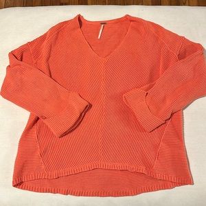 Orange free people pullover sweater